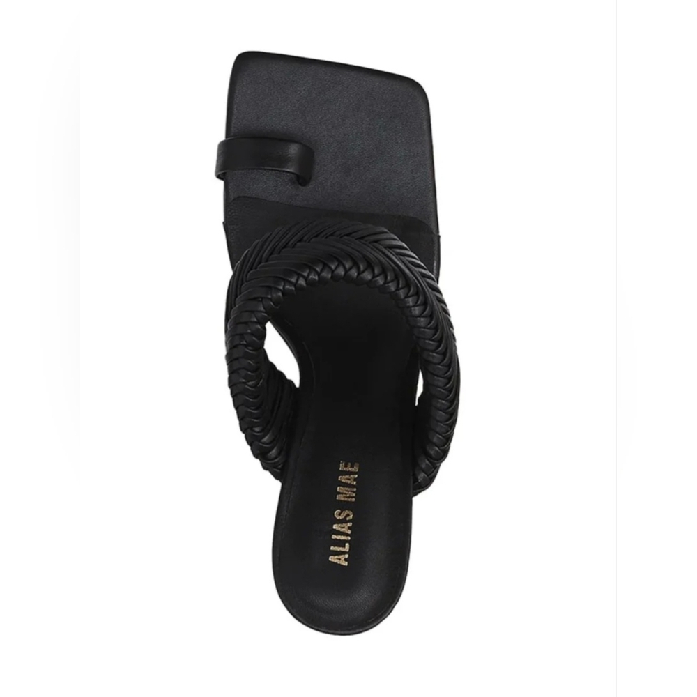 Alias Mae Lewie Black Heel with Toe Strap Women's Size 40 US 9